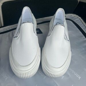 Calvin Klein White Textured Sole Sneakers